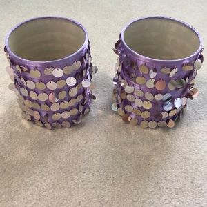 Set of 2 Purple Sequin Lampshades